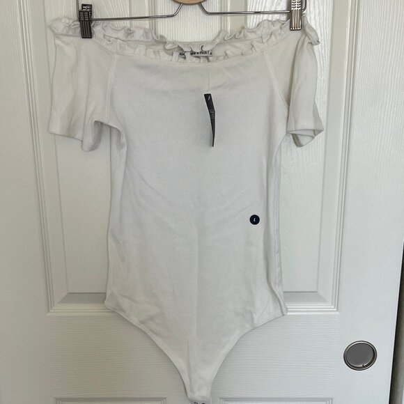 Abercrombie Off-Shoulder White Bodysuit - Picture 1 of 4